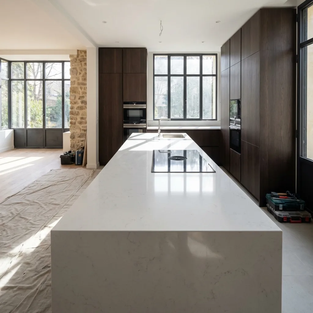 Cuisine d'architecte sur mesure à Saint-Cloud — aménagement intérieur BENEBATTI