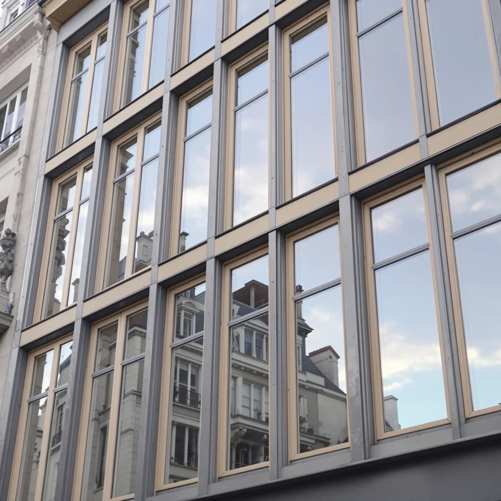 Façade aux menuiseries neuves à vitrage isolant