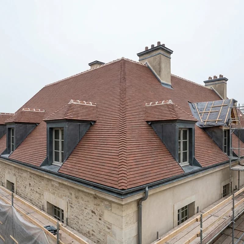Réfection complète en tuiles plates à Versailles