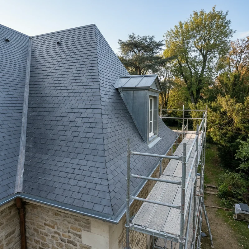 Restauration ardoise d'une maison de maître au Vésinet